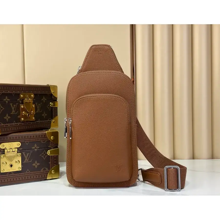 Louis Vuitton caramel caviar-grained leather crossbody bag catalog photo