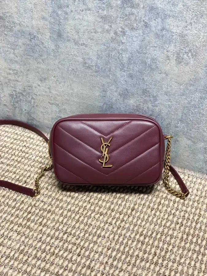 Saint Laurent burgundy quilted leather crossbody bag catalog photo