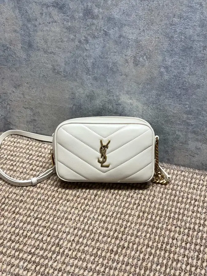 Saint Laurent cream quilted leather crossbody bag catalog photo