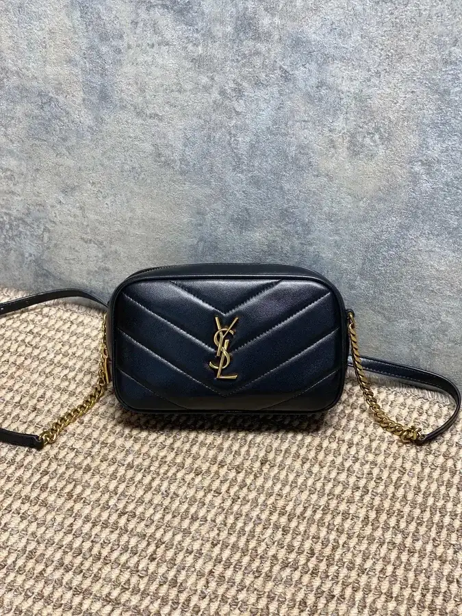 Saint Laurent black quilted leather crossbody bag catalog photo