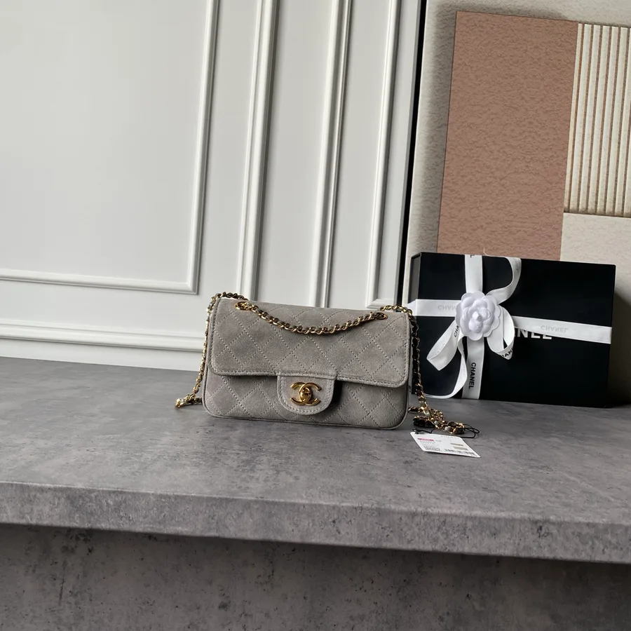 Chanel grey calfskin mini bag catalog photo