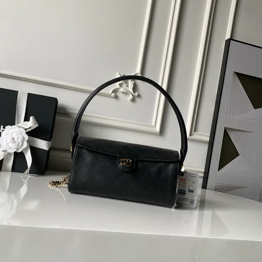Chanel black caviar-grained leather mini bag catalog photo