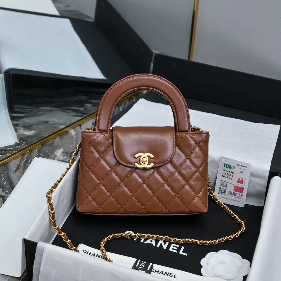 Chanel caramel quilted leather mini bag catalog photo