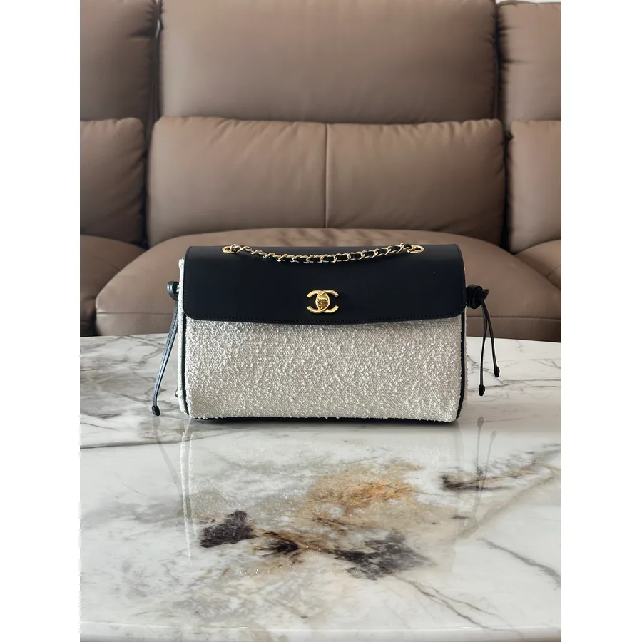 Chanel cream leather mini bag catalog photo