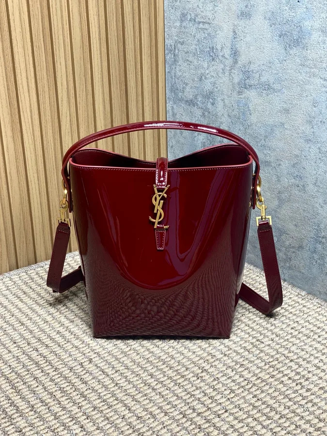 Saint Laurent burgundy patent leather mini bag catalog photo