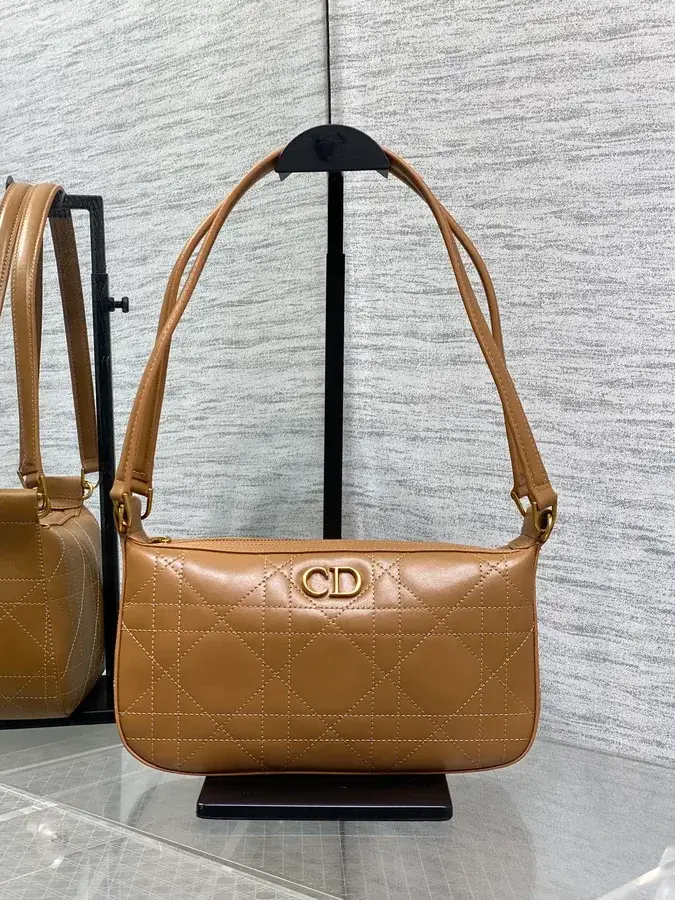 Dior caramel quilted leather shoulder bag catalog photo