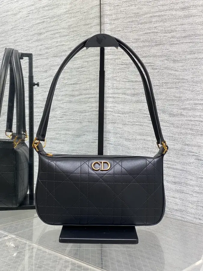 Dior black quilted leather shoulder bag catalog photo