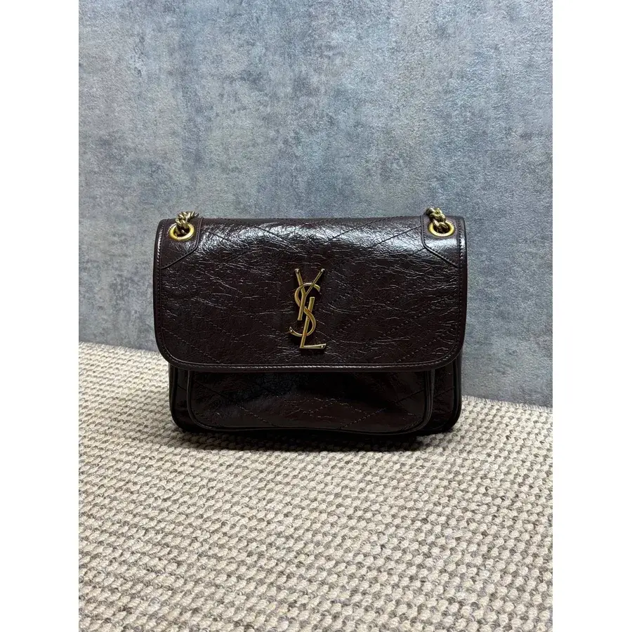 Saint Laurent brown leather shoulder bag catalog photo