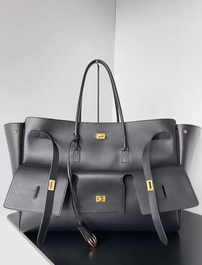 Balenciaga black leather tote bag catalog photo