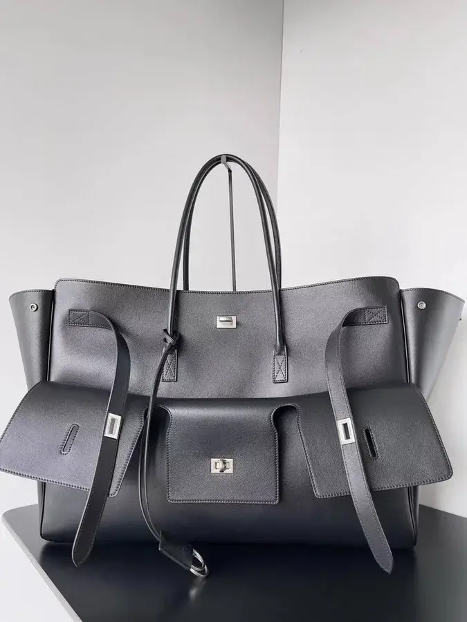 Balenciaga black leather tote bag catalog photo