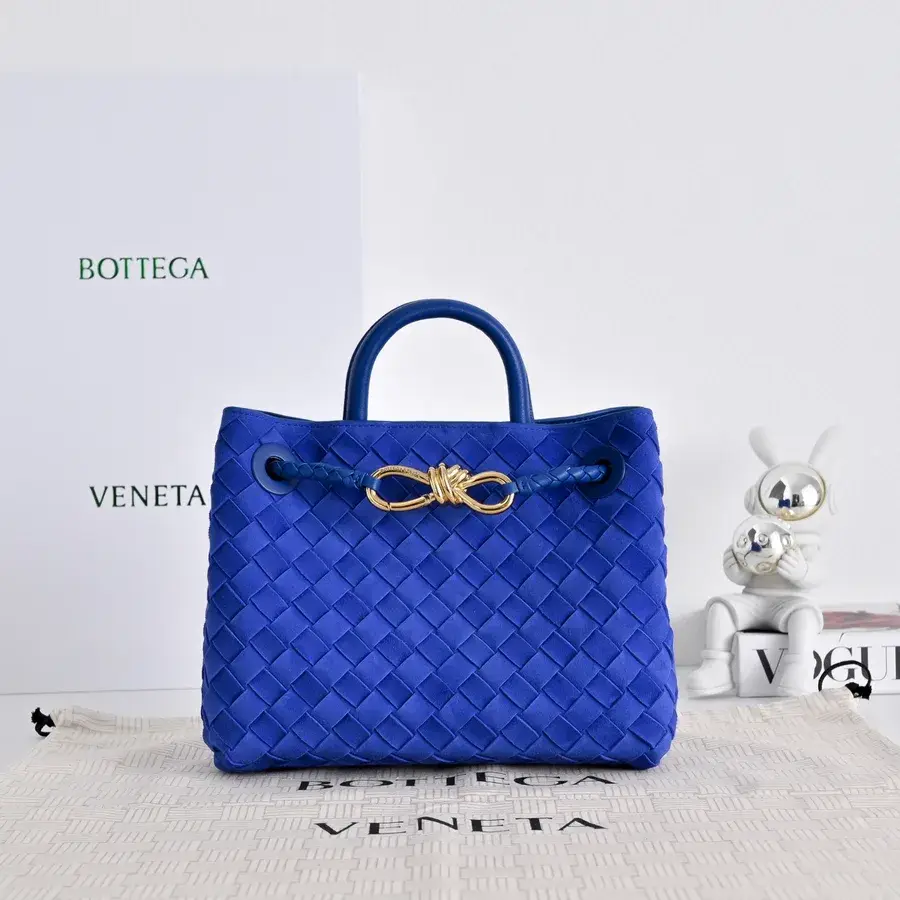 Bottega Veneta blue leather tote bag catalog photo