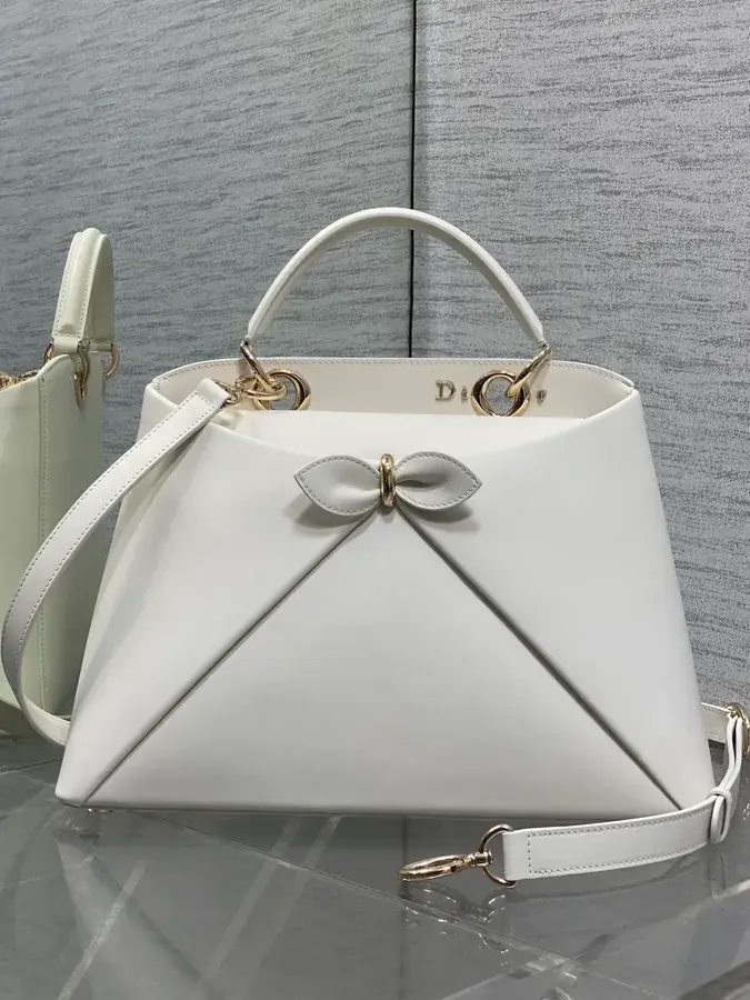 Dior white calfskin tote bag catalog photo
