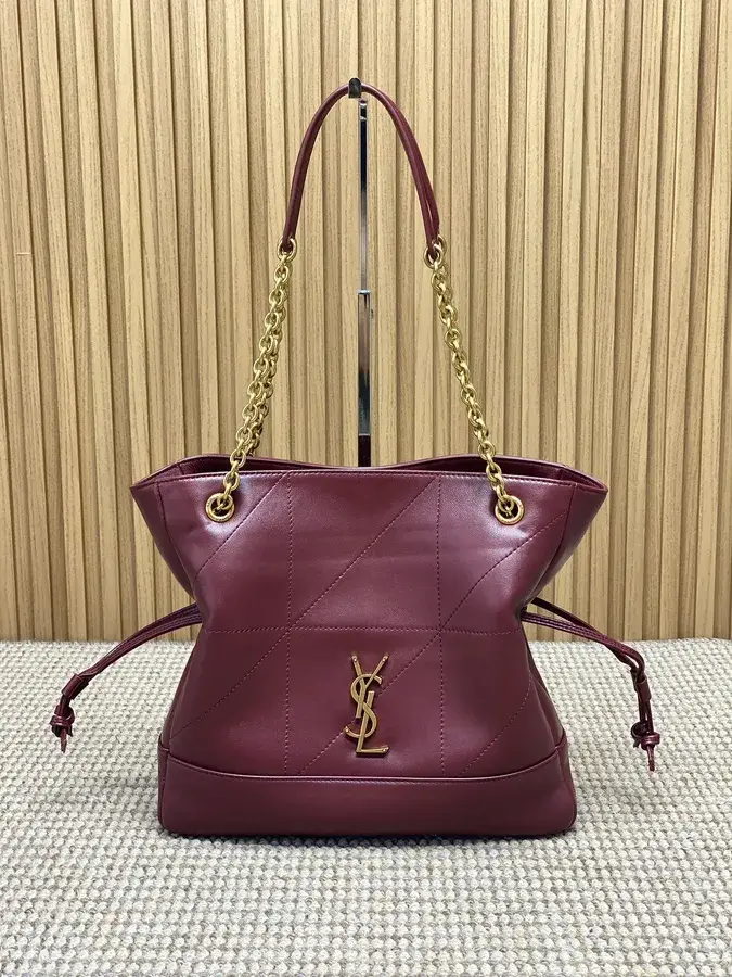 Saint Laurent burgundy leather tote bag catalog photo