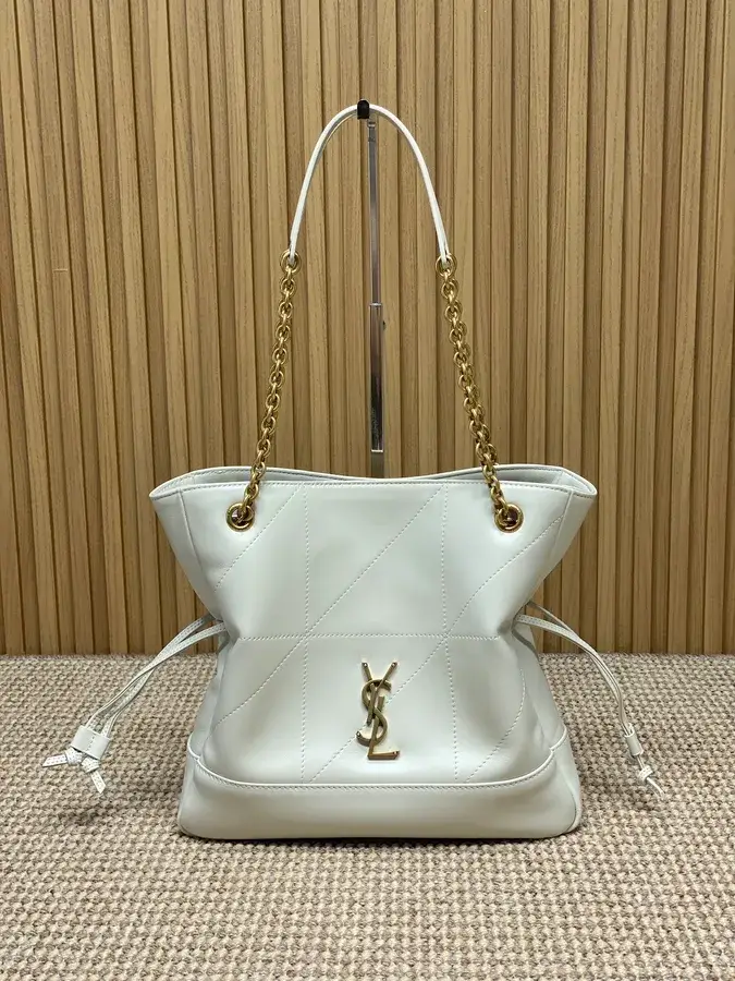 Saint Laurent cream lambskin tote bag catalog photo