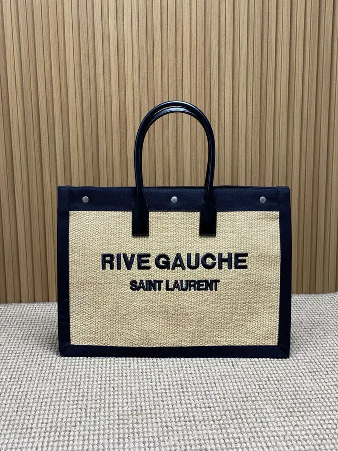 Saint Laurent cream canvas tote bag catalog photo