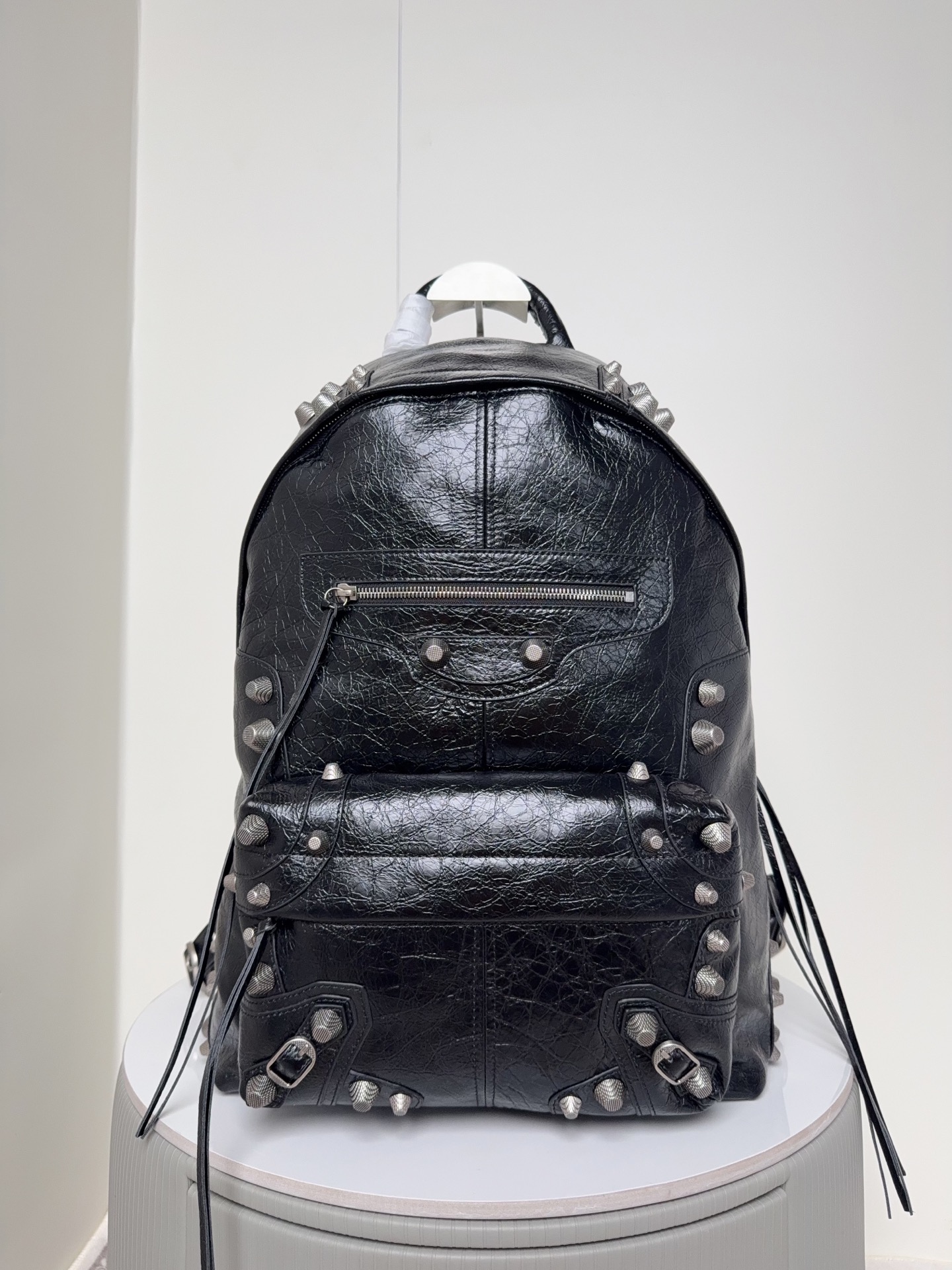 Balenciaga black leather travel bag catalog photo