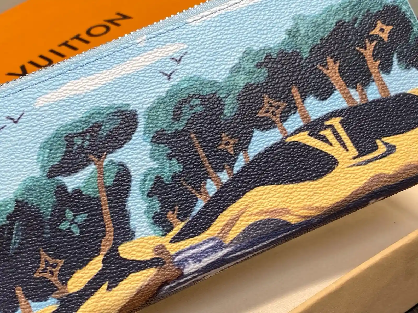 Louis Vuitton blue caviar-grained leather wallet catalog photo