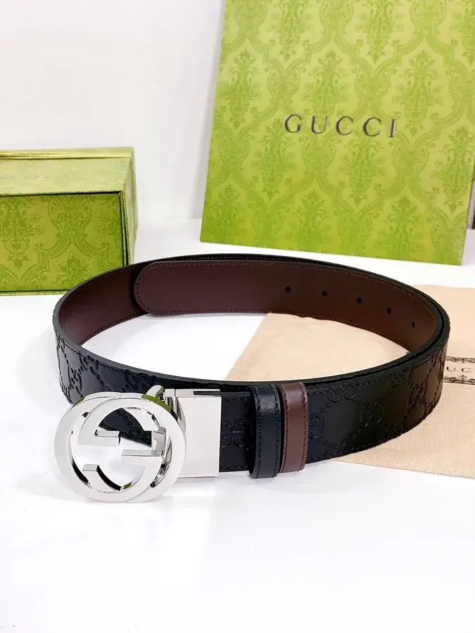 Gucci black leather belt catalog photo