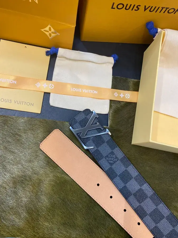 Louis Vuitton navy canvas belt catalog photo