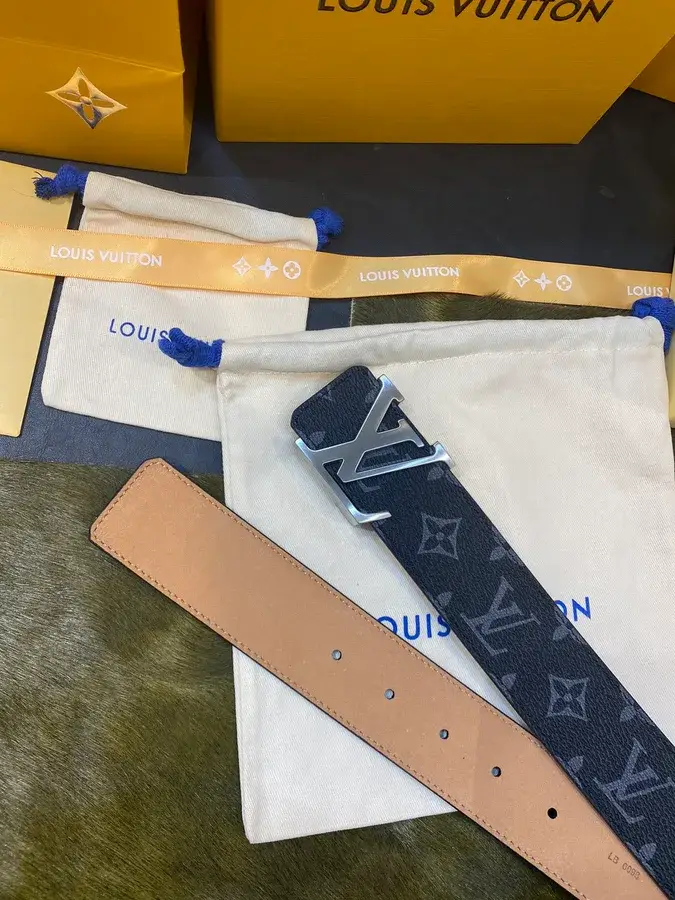 Louis Vuitton navy canvas belt catalog photo
