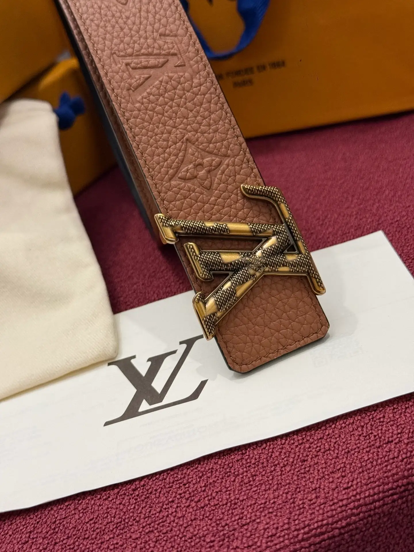 Louis Vuitton brown leather belt catalog photo