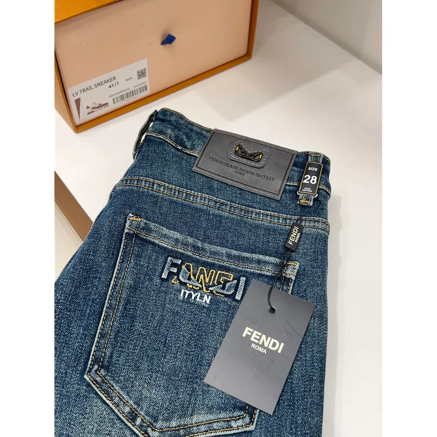 Fendi washed blue denim garment catalog photo