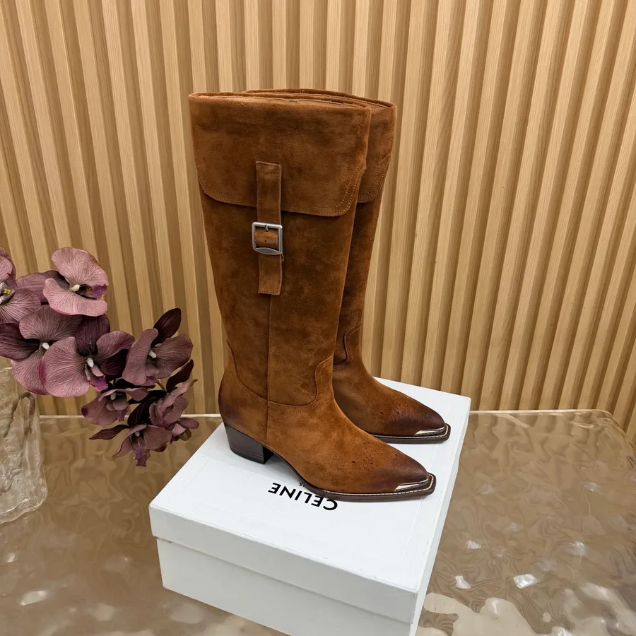 Celine caramel suede shoe catalog photo