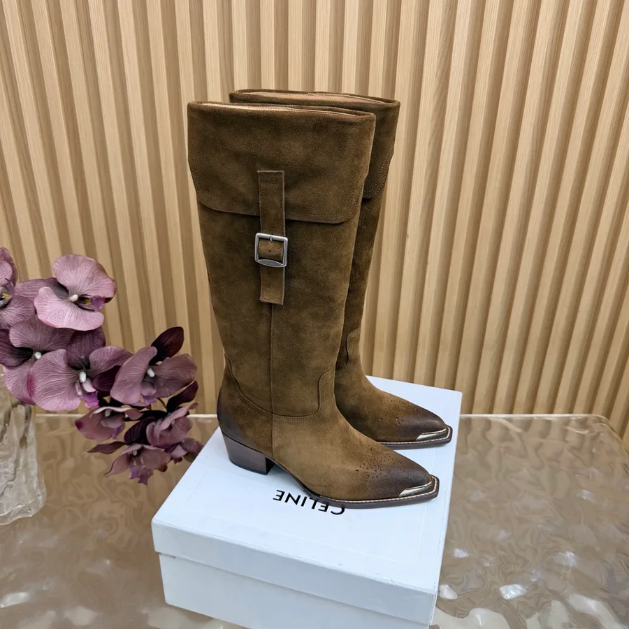 Celine brown suede shoe catalog photo