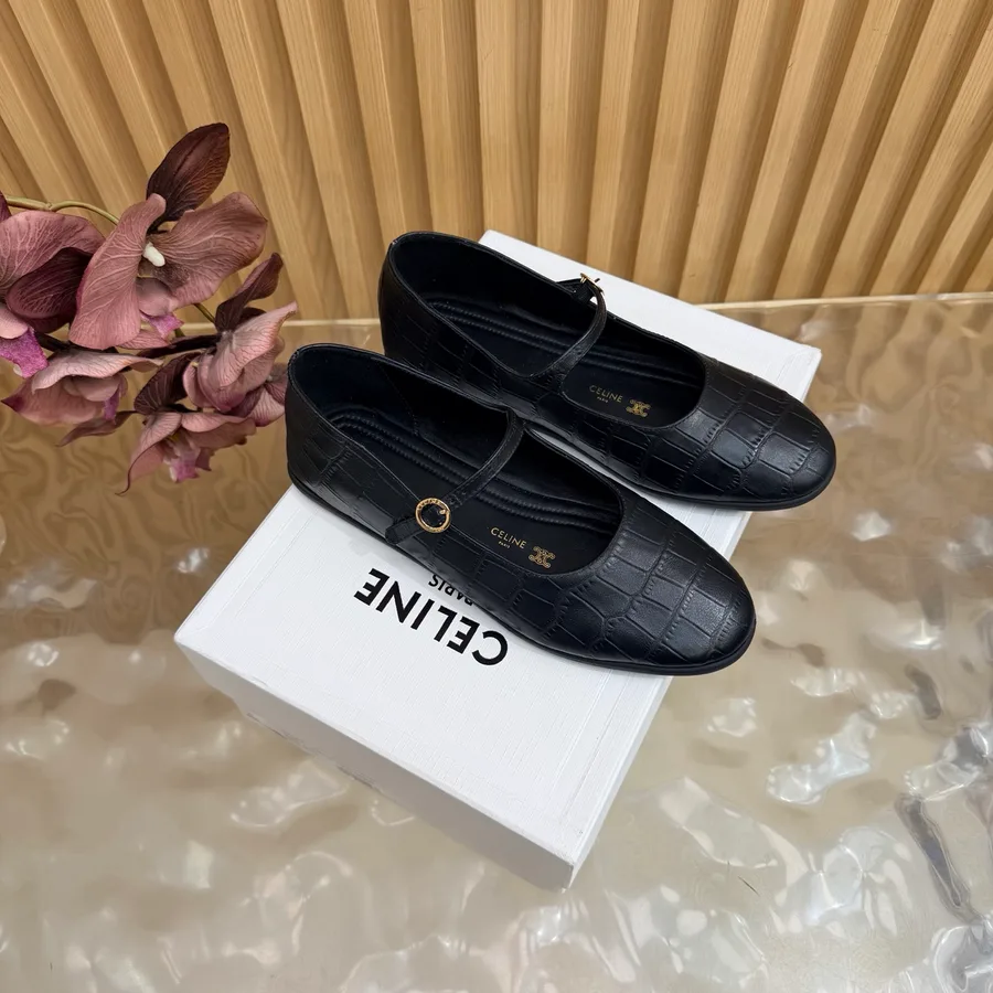 Celine black leather shoe catalog photo