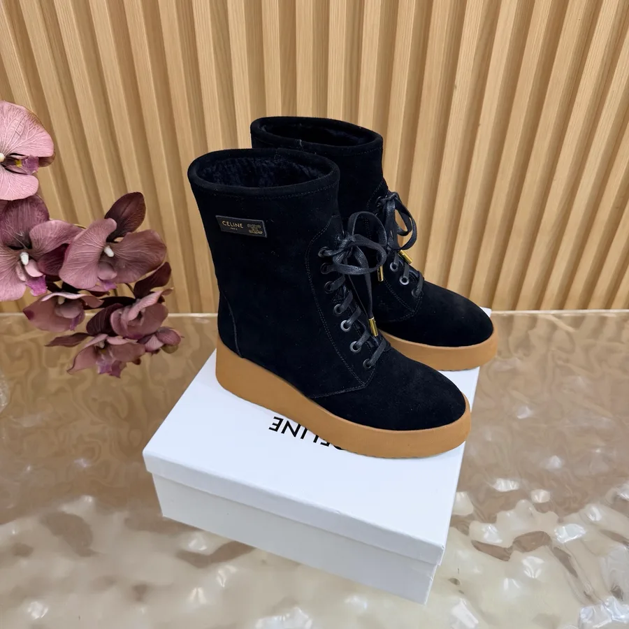 Celine black suede shoe catalog photo