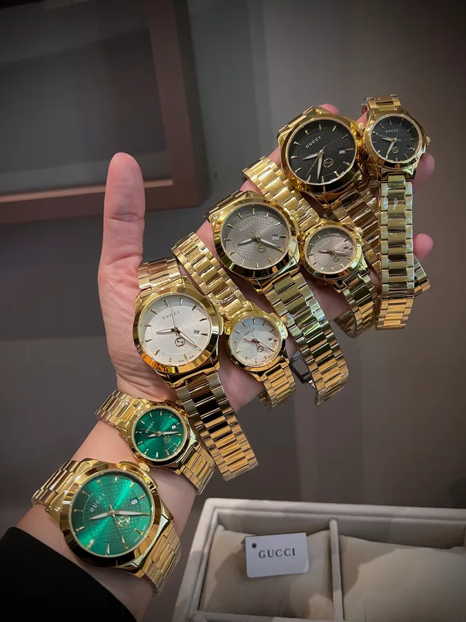 Gucci gold watch catalog photo