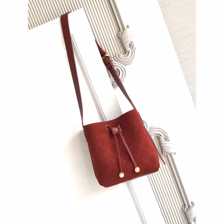 Chanel burgundy bucket bag — ref 794707