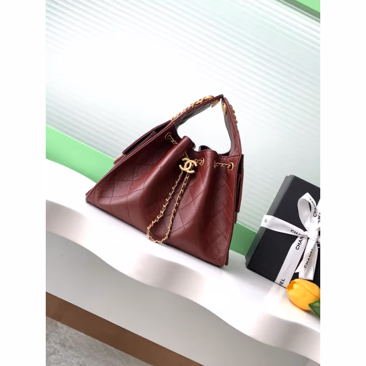 Chanel burgundy bucket bag — ref 795359