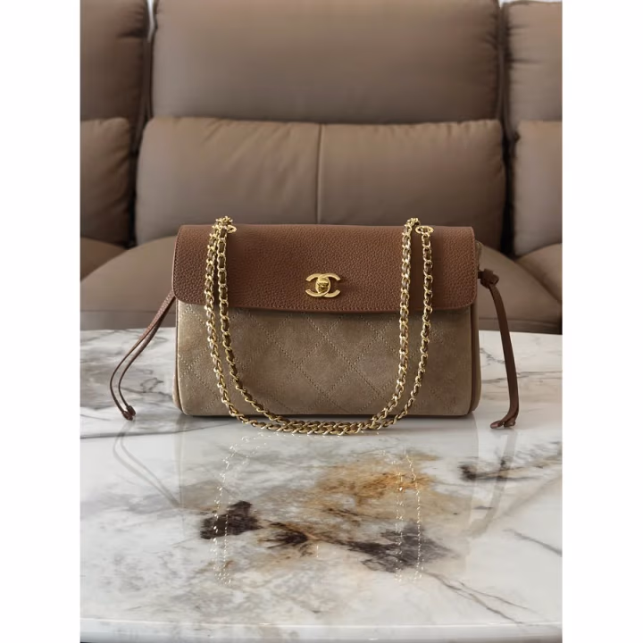 Chanel brown caviar flap bag — ref 836983