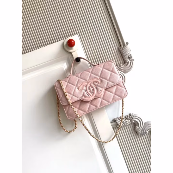 Chanel pink caviar flap bag — ref 794699