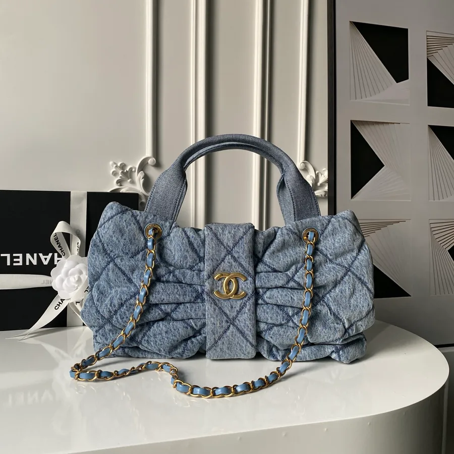 Chanel washed blue bag