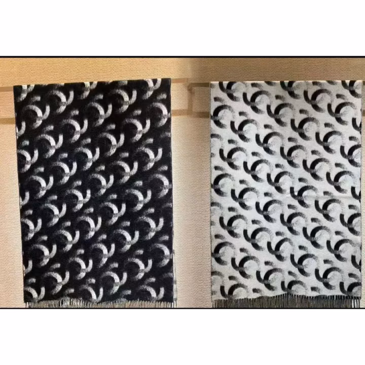 Chanel black silk scarf — ref 811844