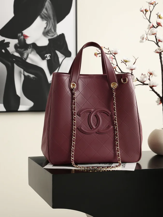 Chanel burgundy tote bag — ref 795400