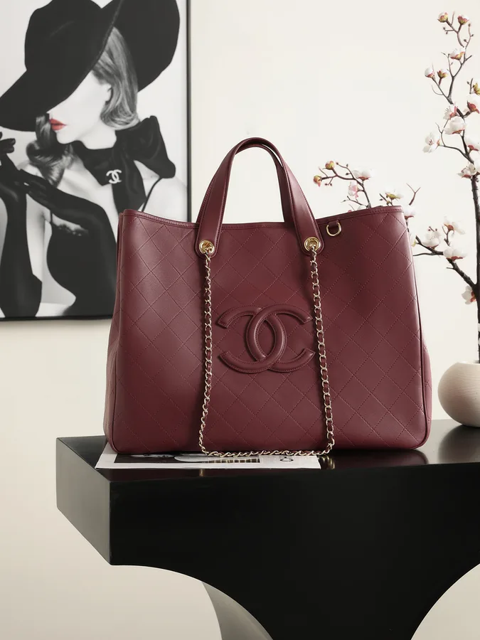 Chanel burgundy tote bag — ref 795401