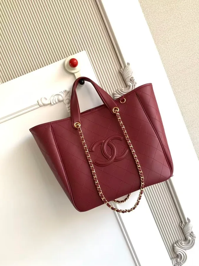 Chanel burgundy tote bag — ref 804451