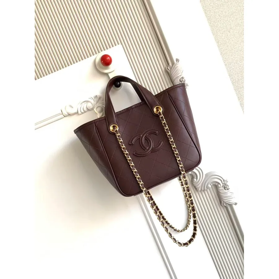 Chanel burgundy tote bag — ref 804454