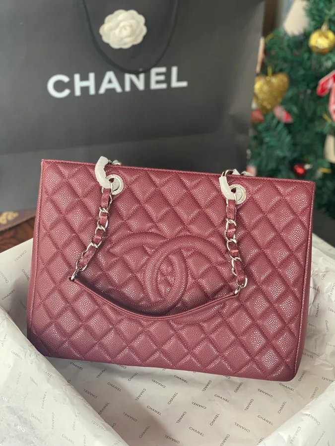 Chanel burgundy tote bag — ref 825659