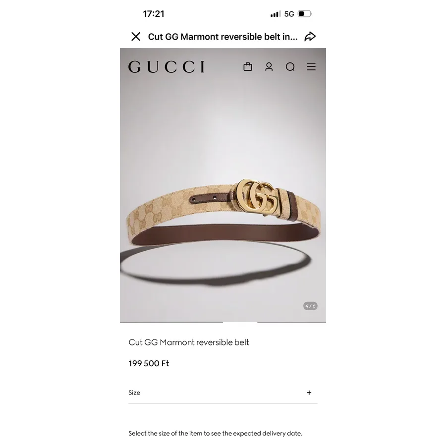 Gucci cream belt — ref 812193