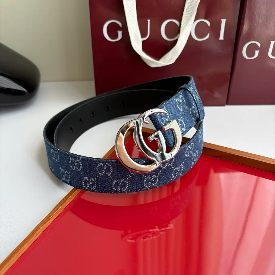 Gucci washed blue belt — ref 812220