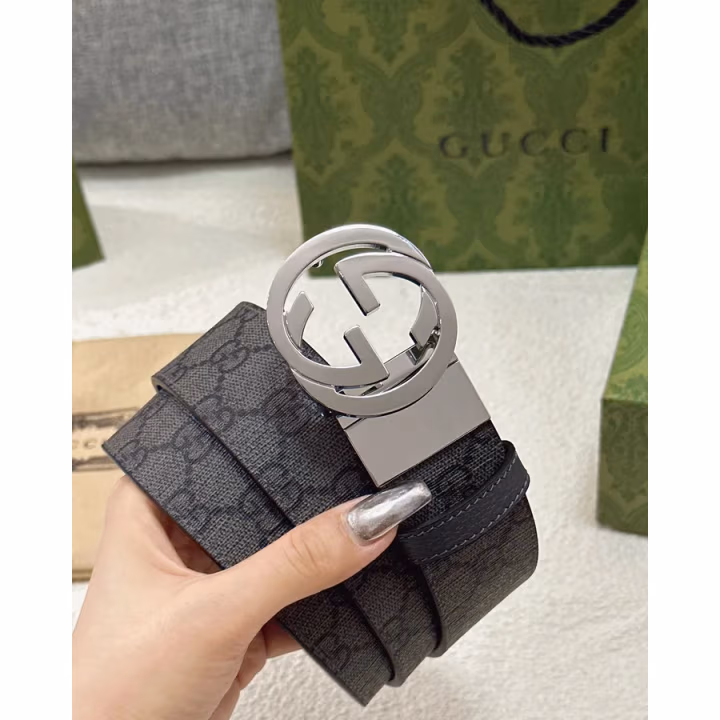 Gucci black canvas belt — ref 754909