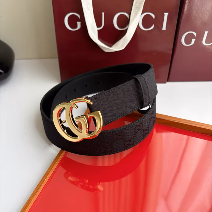 Gucci black canvas belt — ref 812225