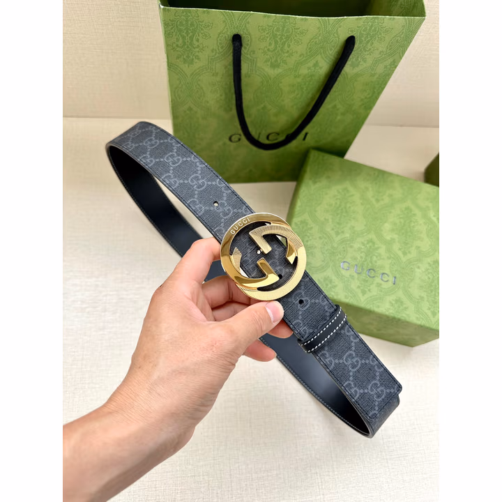 Gucci black canvas belt — ref 766497