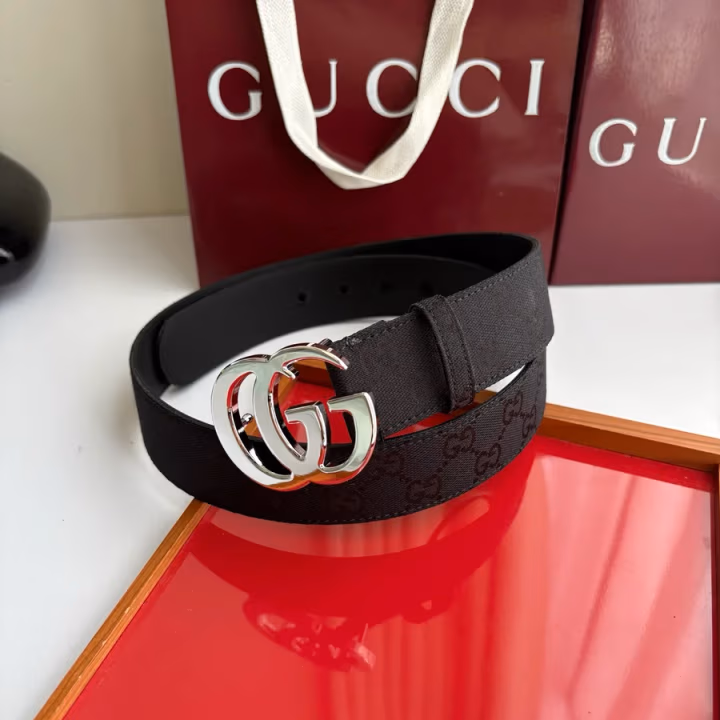 Gucci black canvas belt — ref 812224
