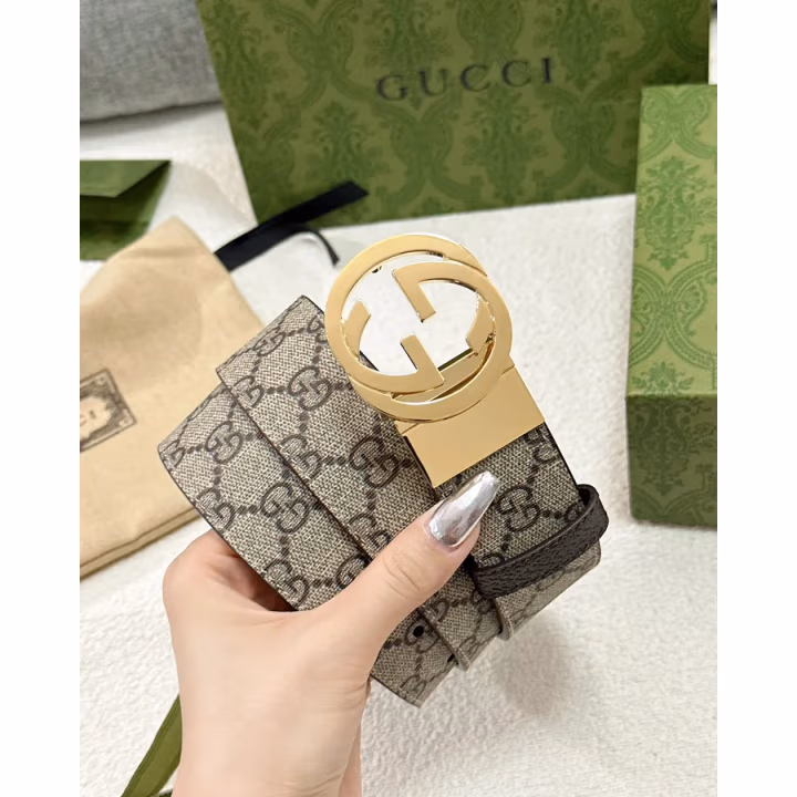 Gucci brown canvas belt — ref 754907