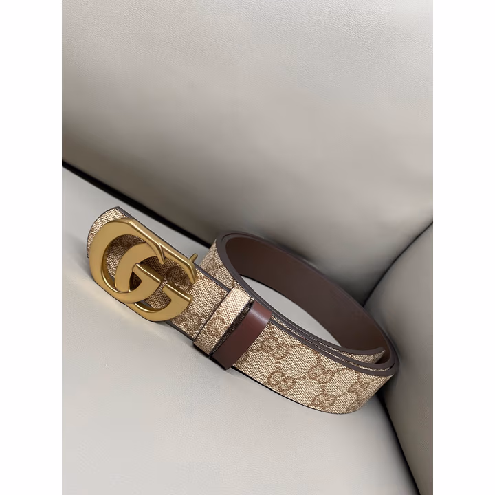 Gucci brown canvas belt — ref 812208